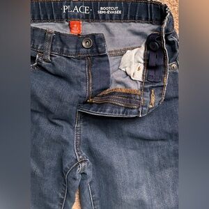 Place Kids Bootcut Jeans With Adjustable Tabs Waist in Deep Blue